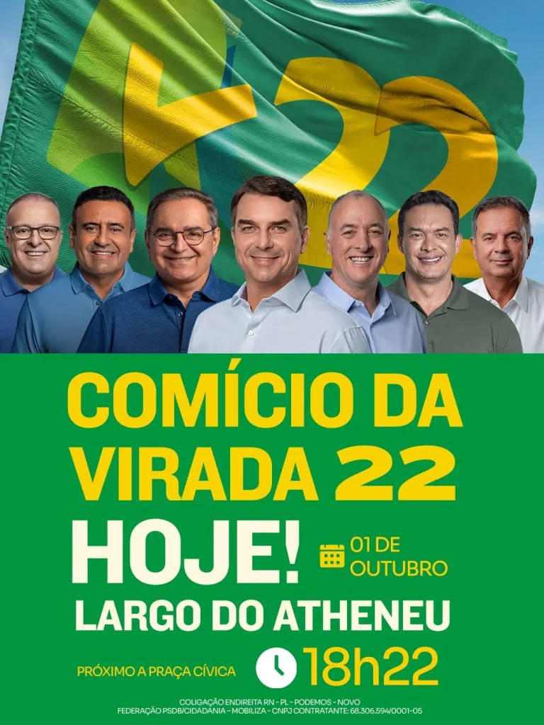 Comício da Virada reúne apoiadores de Álvaro Dias em Natal nesta quinta