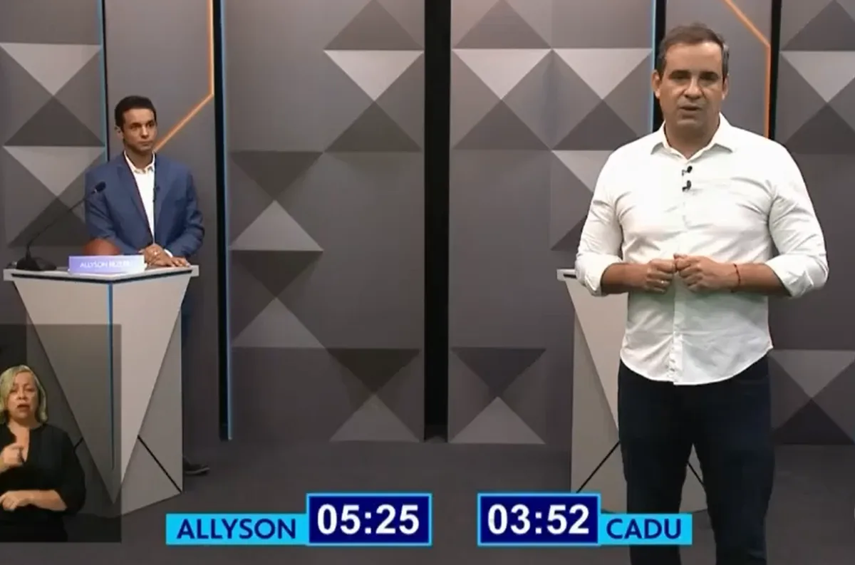 Candidatos ao Governo do RN durante debate televisionado realizado em Natal