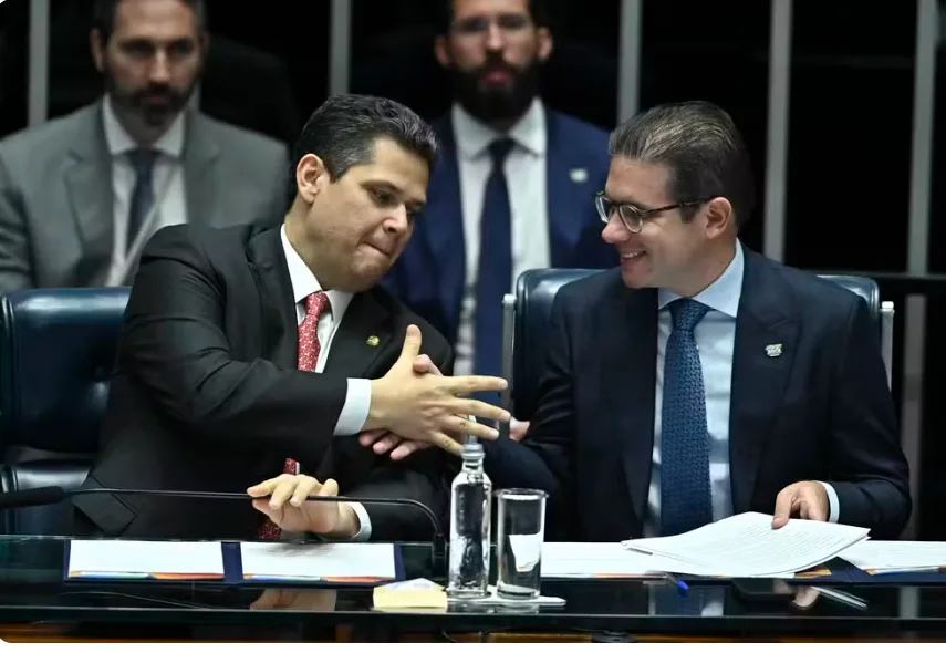 Senador Davi Alcolumbre e deputado Hugo Motta, presidentes do Senado e da Câmara