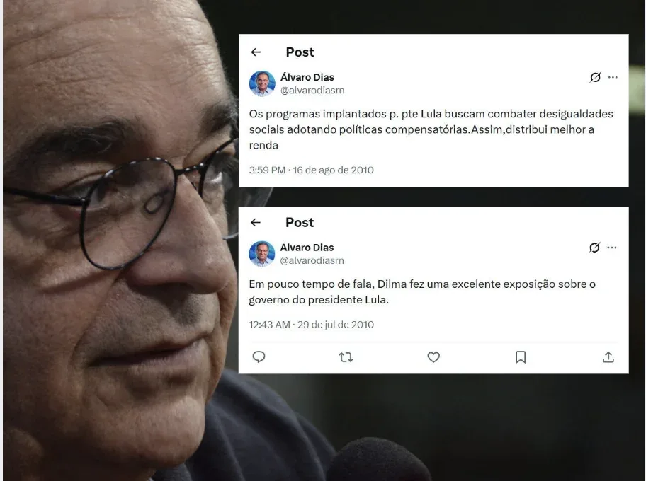 Posts antigos de Álvaro Dias elogiando Lula agitam véspera da votação no RN