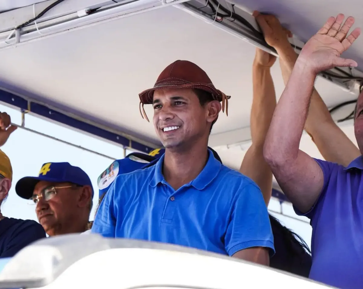 Candidato Allyson Bezerra durante agenda de campanha no Rio Grande do Norte