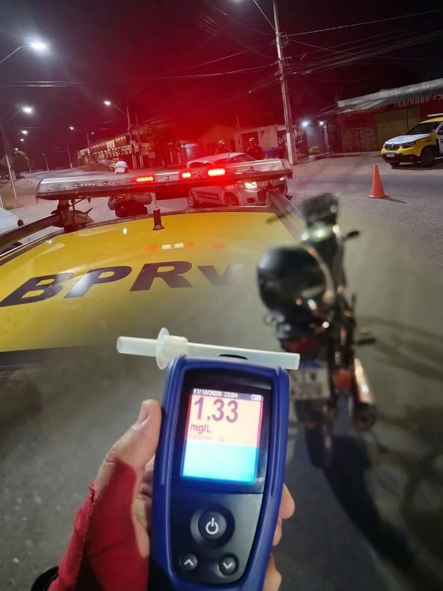 CPRE prende condutor sem habilitação após flagra com 1,33 mg/L em São José de Mipibu