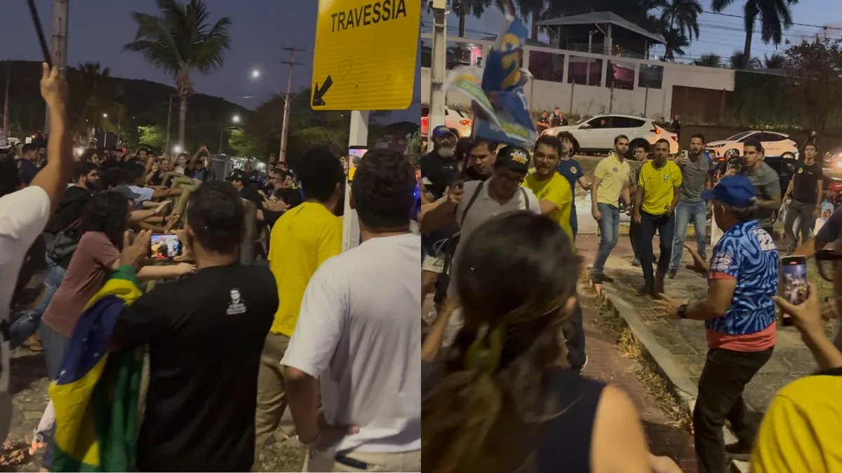 Registro do confronto entre participantes de ato político e estudantes no campus da UFRN, em Natal